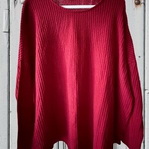 Umgee Vibrant Red Crew Neck Sweater